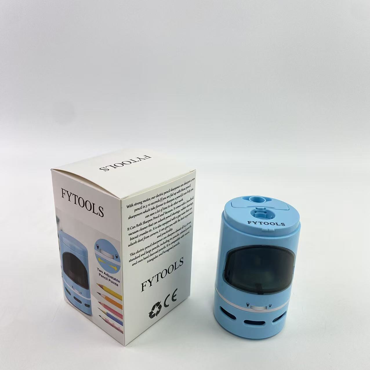 FYTOOLS Pencil sharpeners,Wireless Automatic Pencil Sharpenerfor 6.5-8mm Colored Pencils, BatteryOperated,Fast Sharpening,Blue