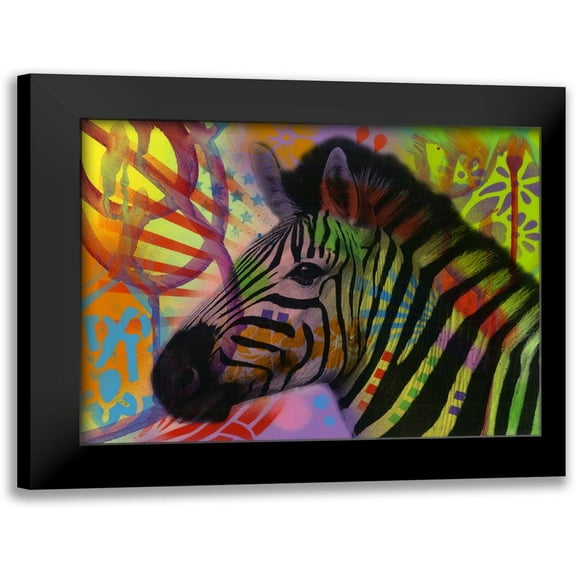 Dean Russo Collection 14x12 Black Modern Framed Museum Art Print Titled - Zebra