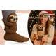 thumbnail image 3 of Calcetín de perezoso abrazado, tejido a crochet, regalo navideño divertido de animales, diseño de perezoso marrón, pantuflas de piso, suave y cálido, mezcla de cachemira, calcetín grueso para invierno, 3 of 7