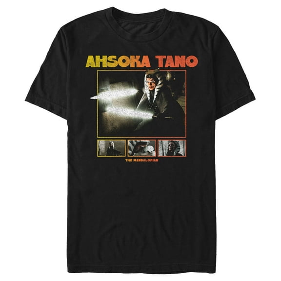 Men's Star Wars: The Mandalorian Ahsoka Tano Scenes Graphic Tee Black Small