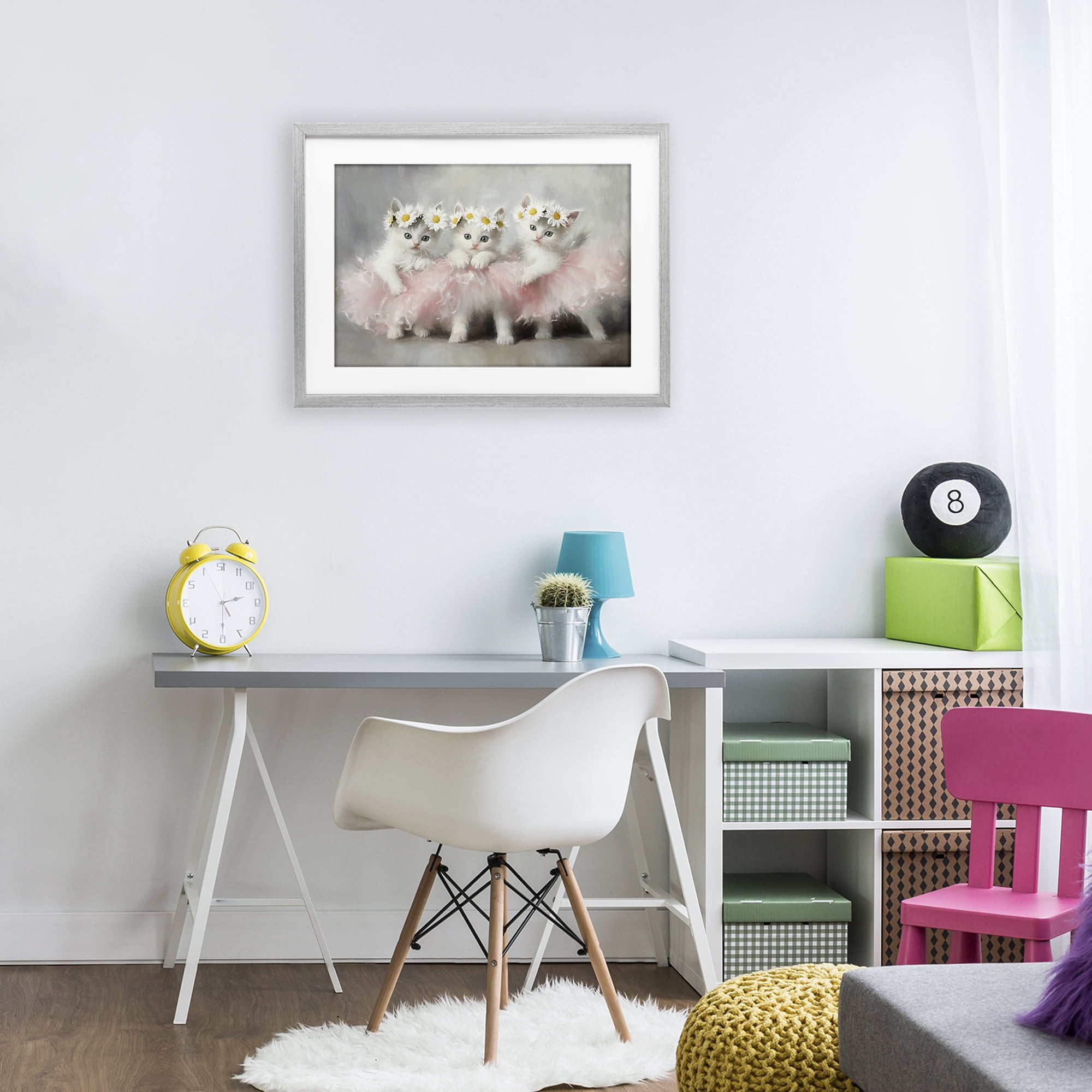 Stupell Industries Dancing Kittens in Tutus Gray Framed Print Under Glass, design by Tina LeCour
