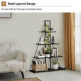 thumbnail image 4 of 4 Tiers Bookshelf, Classical Modern Book Shelf, Ladder Bookcase with Sailboat A Shaped Structure, Bookshelf with Sturdy Shelves Display, for CDs/Books/Movies, 4 of 8