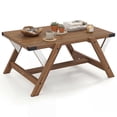 thumbnail image 1 of Gymax Coffee Table Farmhouse Center Wooden Table w/ Decorative Nailhead Accents, 1 of 10