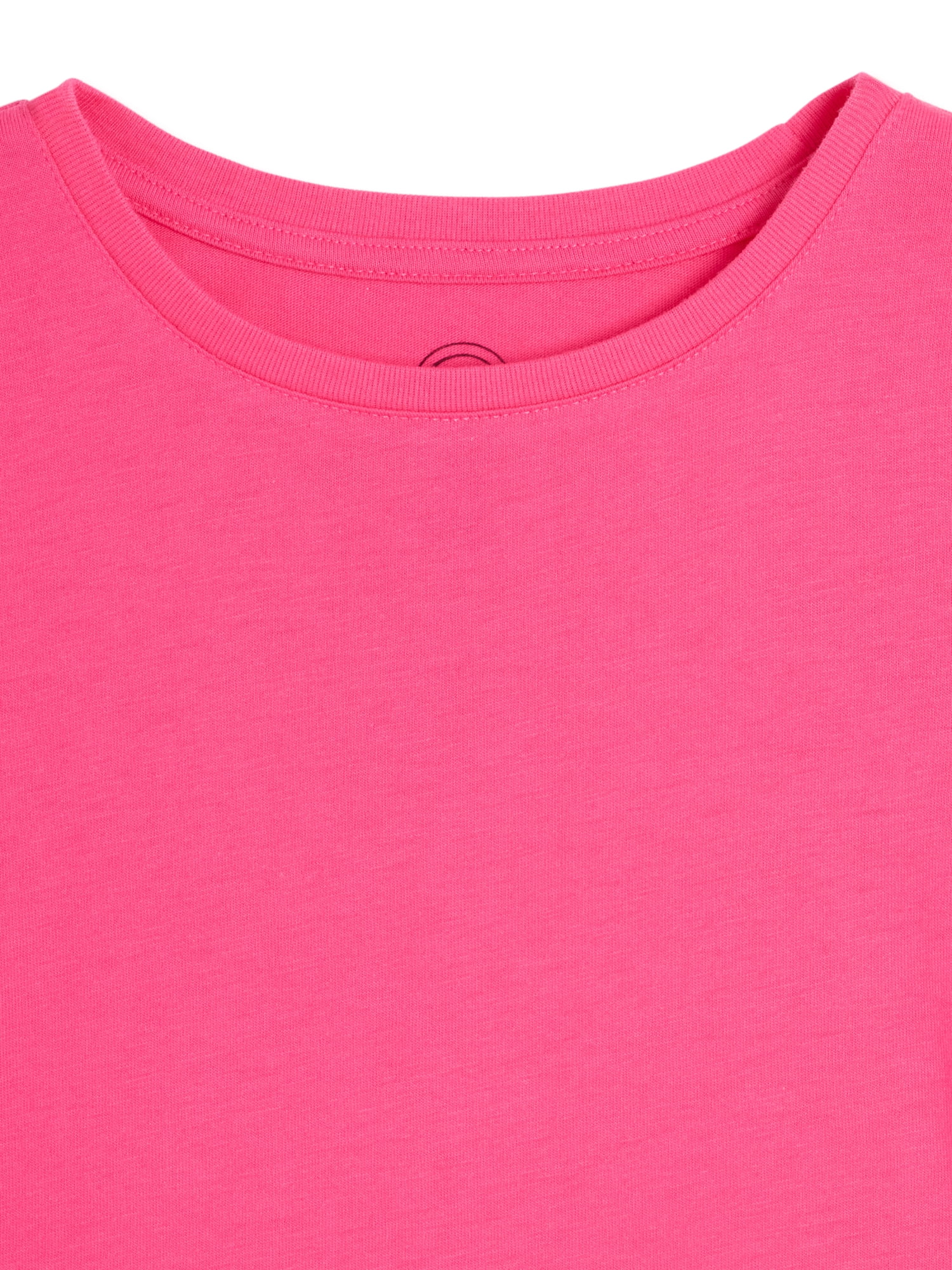 Wonder Nation Girls Short Sleeve Kid Tough T-Shirts, 3-Pack, Sizes 4-18 & Plus