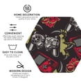 thumbnail image 4 of Kll Hexagon Drink Coasters Set Of 4,Pu Leather Absorbent Coasters Set Decorative Coffee Cup Coasters Housewarming Gift For Home Decor-Vintage Gaming, 4 of 9
