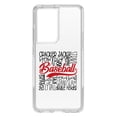 thumbnail image 1 of DistinctInk Clear Shockproof Hybrid Case for Galaxy S21 ULTRA 5G (6.8" Screen) - TPU Bumper Acrylic Back Tempered Glass Screen Protector - Baseball Word Art - Black & Red, 1 of 2
