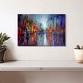 thumbnail image 2 of Elephant Stock City On The River Ii Wall Art - Horizontal Canvas Wall Art - Living Room Wall Decor - Abstract Canvas - Blue And Red Decor By Annette Schmucker - 12" x 8", 2 of 8