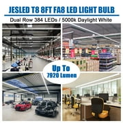 CNSUNWAY Single Pin Fa8 T8 LED Tube 8ft Dual Row Light Bulbs, 72W 6000K Cool, Ballast Bypass, Clear Cover, ETL Listed, 4-Pack