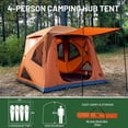 thumbnail image 6 of TIMBER RIDGE 4 Person Instant Pop Up Hub Tent, Easy 60 Second Setup, Weather Resistant Camping Family Cabin Tent with Rain Fly and Carry Bag for Camping Hiking Outdoor Travel, 6 of 9