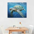 thumbnail image 2 of QFMY Sea Turtle Wall Art Bathroom Decor Beach Picture Canvas Posters Print Modern Artwork Cute Funny Animal Framed For Living Room Kids Room Bedroom Wall Painting Home Decor,  20x16in, 2 of 4