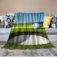 thumbnail image 2 of HENGT  - Swaddle/Soft Blanket, Pure White, Plush, Golf Course Beautiful Sky Hole Bunker, Print, Lightweight, Machine Wash, 2 of 6