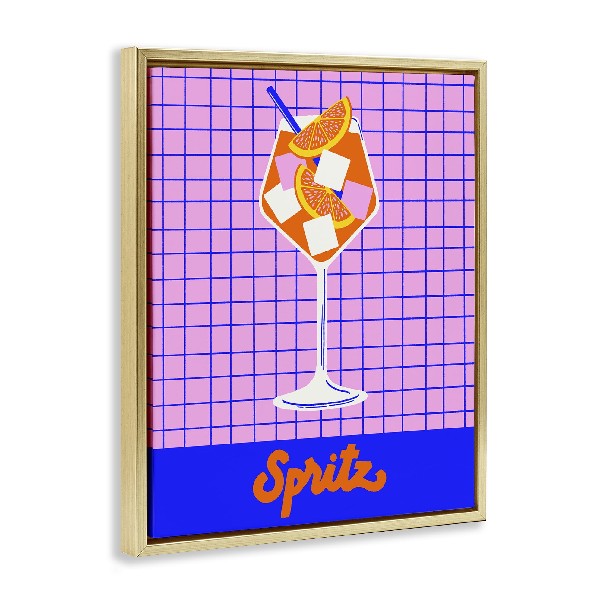 Stupell Industries Colorful Summer Spritz Drink Gold Framed Floater Canvas Wall Art, design by Indira Prieto | IndySign