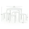thumbnail image 6 of Guidecraft Kids' Nordic Table and Chairs Set - White: Wood Round Toddler Activity Table, Playroom Furniture with 4 Stacking Stools, 6 of 6