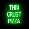thumbnail image 1 of SpellBrite THIN CRUST PIZZA LED Sign for Business. 20.6" x 23.8" Green THIN CRUST PIZZA Sign Has Neon Sign Look With Energy Efficient LED Light Source. Visible from 500+ Feet, 8 Animation Settings., 1 of 4