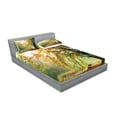 thumbnail image 2 of Ambesonne Fall Fitted Sheet & Pillow Sham Set, Autumn Forest Peace View, Queen, Orange Green, 2 of 2