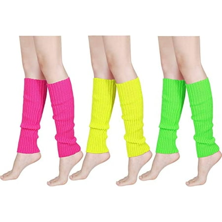 

Egebert 80s Women Neon Leg Warmers Knit Ribbed Leg Warmer for Party Accessories