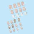 thumbnail image 3 of FCOGIN Medium Square, 24 Pieces, Pink, White, Gold, Glitter, Acrylic False Nail, Press on Nail, 3 of 5