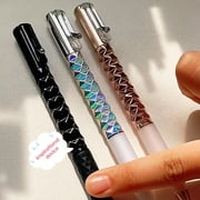 Crinkle Pen, Switch Pen, Crunchy Sensory Pen Geometric Crinkle Design Fidget Pen Metallic Geometric Morphing Ballpoint Pen Geometric Metal Shape Shifting Switch Pens