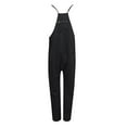 thumbnail image 3 of zuwimk One Piece Jumpsuits For Women,Womens Jumpsuit Spaghetti Strap Wide Leg Split Jumpsuits Long Overalls Summer Beach Loose Fit Rompers Black,M, 3 of 4