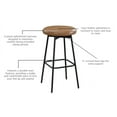 thumbnail image 2 of LuXeo Doheny 29" Wood Swivel Barstool w/ Upholstered Seat in Tan, Set of 2, 2 of 10