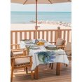 thumbnail image 2 of Outdoor Tablecloths with Umbrella Hole & Zipper, Spring Floral Rectangle Tablecloth 60x120 Inch, Wooden Elegant Pastoral Flowers Waterproof Table Cloth, Patio/Pool/Picnic Table Covers, 2 of 8