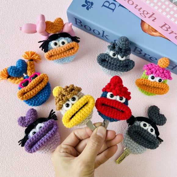 10 Pcs Quirky Porte-Clés Bouche de Saucisse, Pendentif Tricoté à Bouche de Saucisse Yrmaups pour Ados, Porte-Clés Quirky Laid-Mignonne, Crochet Fait Main Charm pour Sac à Dos, Sac à Main, Cadeaux, Collection Kawaii