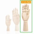 thumbnail image 5 of Wooden Hand Model Hand Figurines Rotatable Joint Drawing Sketch Mannequin Miniatures Desktop Room Decoration 12 Inch, 5 of 5