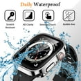 thumbnail image 4 of Apple Watch Case, 2 in 1 Case Compatible with Apple Watch Series 8 Series 7 41mm with Built-in Screen Protector, Straight Edge Hard PC Full Body Protective Cover for iWatch 41mm, Silver, 4 of 8