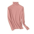 thumbnail image 5 of Cozy Sweaters For Women Turtleneck Long Sleeve Pullover Knitted Pullover Warm Tops Fall Winter Clothes Pink 3XL, 5 of 6
