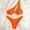 Orange, variant on WEIee Bikinis Sets 2 Piece Womens Swimsuit Lace up Triangle Halter Sleeveless Split Bathing Suits Summer Solid Color Breathable Lady Holiday Party Swimwear Army Green L