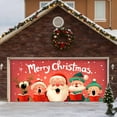 thumbnail image 4 of 7x16 ft Christmas Banner Cover, Garage Door Christmas Cover Winter Snow Scene Outdoor Large Garage Door Decors Xmas Candyland Village Backdrop for Wall House Holiday Party Decor, 4 of 5