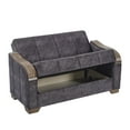 thumbnail image 3 of Ottomanson 65" Convertible Loveseat Sleeper with Storage, Modern Suede Sofa for Small Spaces, Brown, 3 of 7