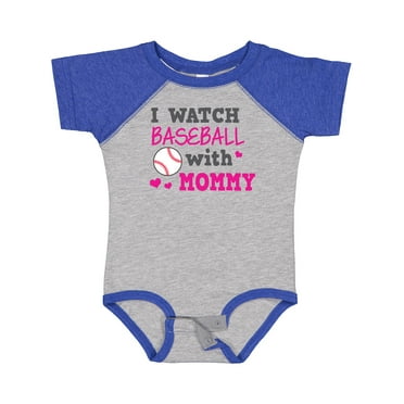 Inktastic I Watch Baseball with My Mommy Boys or Girls Baby Bodysuit