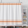 thumbnail image 2 of Striped Shower Curtain for Bathroom Minimalism Style Shower Curtain Set Orange and White Stripes Shower Curtains Dormitory Cubicle Waterproof Fabric Shower Curtain with Hooks 72x72 Inches, 2 of 6