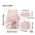 thumbnail image 3 of Corduroy Backpack Set, Eye-Catching Strawberry Motif Backpack Combo With Detachable Pom Pom Decoration, Excellent Multipurpose Carry Bag For Camping Activities And Urban Daily Commuting A, 3 of 5
