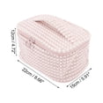 thumbnail image 3 of 1 Pc Bolsa de Maquillaje de Viaje de Piel de Mujer para Vacaciones y Actividades al Aire Libre, Color Rosa, 3 of 3