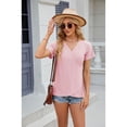 thumbnail image 7 of XCHQRTI Women's V Neck Blouse Shirt Wrap Front Tunic Top Short Sleeve Asymmetrical Shirt Tops, 7 of 7