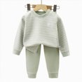 thumbnail image 4 of TOWED22 Toddler Baby Boy Pajamas Set Kids Sleepwear 2 Pcs Pjs Long Sleeve Top and Pants Jammies Sets Fall Winter 6-12 Months 12-24 Months 2t 3t 4t 5t 6t 7t 8t 9t Children,Light Green,9-10 Y, 4 of 5