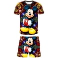 thumbnail image 1 of Camisetas de manga corta de Mickey Mouse + pantalón corto, conjunto informal de dibujos animados de verano para niñas, ropa de Disney, trajes bonitos de 1 a 14 años, 13T Gao Jinjia LED, 1 of 2
