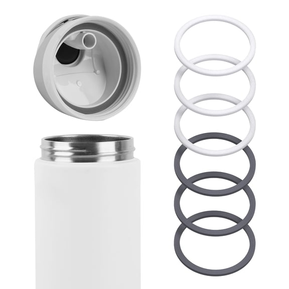 Linkidea 6 Pack Water Bottle Gasket Replacement Compatible with Owala FreeSip 24oz/32oz/40oz waterbottles, Silicone O Ring Leak Proof Rubber Seal with Tweezer for Bottle Lid, Clear & Gray