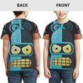 thumbnail image 3 of Bender Bending Futurama Teen T-Shirt Crewneck Short Sleeve Double-Sided Print Summer Tee Shirts Top For Youth Boys Girls Children Small, 3 of 7