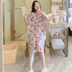thumbnail image 3 of Camisón de verano de manga corta, pijama de seda de algodón para mujer, ropa de casa, vestido de seda de algodón suelto, suave y fresco, de talla grande, 3 of 6