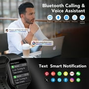 2026 NEW Smart Watch, 1.96HD Screen SmartWatch for Men Womens, Answer/Make/Message, 100 Sports Modes, IP68 Waterproof Fitness Tracker Compatible with Android and iPhone, Holiday Gifts, Black
