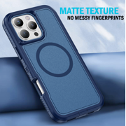 Nakedcellphone Tough Series for Apple iPhone 16 Pro Max Phone Case, Dual Layer, Anti-Fingerprint, Compatible with MagSafe - Blue