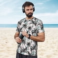 thumbnail image 4 of Wukai Hawaii Palms Print Men's Short-Sleeved Mesh T-Shirt,Quick-Dry Short Sleeve Workout T-Shirt-Large, 4 of 8
