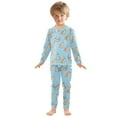 thumbnail image 3 of joogoo Cartoon Kangaroo Blue Pajamas Set Long Sleeve Soft Cotton Sleepwear 2 Piece 24M, 3 of 7