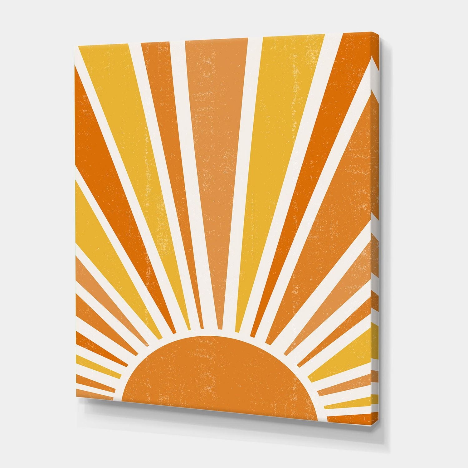 Designart Minimalist Bright Shining Orange Sun Rays II Canvas Wall Art