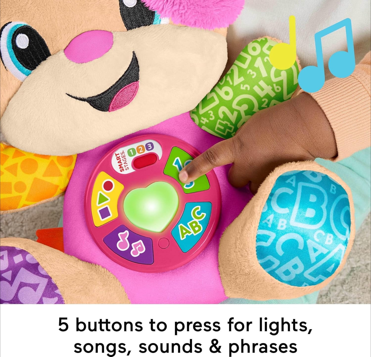 Baby Toy Laugh & Learn Smart Stages Puppy Musical Plush with Lights & Learning Songs for Infants Ages 6+ Months