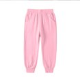 thumbnail image 3 of Lmnyox Toddler Kid's Sweatpants Fashion Elastic Waist Cuffed Pants Plain Athletic Trousers with Pockets, 3 of 6