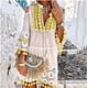 thumbnail image 4 of Vestido mini vintage de manga larga de TEELYNN para mujer, ropa de playa, vestidos con borlas en V profundo, verano 2022, vestidos de encaje con bordado floral, 4 of 5